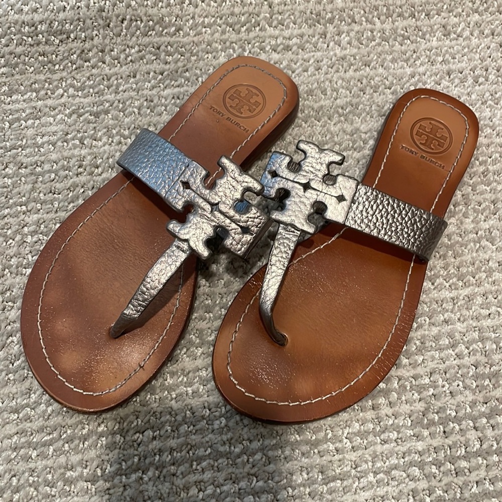 Tory Burch Silver Sandals